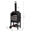 FORNO PER PIZZA BARBECUE A CARBONELLA IN ACCIAIO INOX 50 X 36 X 160 CM