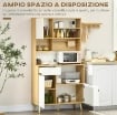 DISPENSA DA CUCINA IN TRUCIOLATO CON ARMADIETTI, CASSETTI, RIPIANI REGOLABILI E APPENDINO, 93X40X180 CM