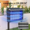 LAMPADA ANTIZANZARE PER ESTERNO A ENERGIA SOLARE CON 60 LED E RETE DI PROTEZIONE NERO