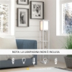 LAMPADA DA TERRA 40W CON 3 MENSOLE E INTERRUTTORE A PEDALE, IN LEGNO E ACRILICO, 26X26X160 CM, BIANCO