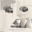 LAMPADA DA TERRA VINTAGE AD ARCO CON ASTA REGOLABILE, INTERRUTTORE A PEDALE, ATTACCO E27, ARGENTO