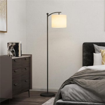 LAMPADA DA TERRA LED DIMMERABILE CON TELECOMANDO, 11 TEMPERATURE E 11 LUMINOSITÀ, TIMER 60 MINUTI, NERO