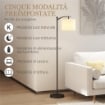 LAMPADA DA TERRA LED DIMMERABILE CON TELECOMANDO, 11 TEMPERATURE E 11 LUMINOSITÀ, TIMER 60 MINUTI, NERO