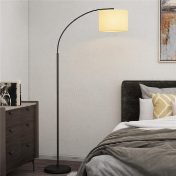 LAMPADA DA TERRA LED REGOLABILE CON TELECOMANDO, 11 TEMPERATURE E 11 LUMINOSITÓ, TIMER 1H, GIREVOLE, NERO