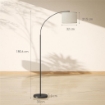 LAMPADA DA TERRA LED REGOLABILE CON TELECOMANDO, 11 TEMPERATURE E 11 LUMINOSITÓ, TIMER 1H, GIREVOLE, NERO
