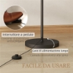 LAMPADA DA TERRA LED REGOLABILE CON TELECOMANDO, 11 TEMPERATURE E 11 LUMINOSITÓ, TIMER 1H, GIREVOLE, NERO