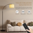 LAMPADA DA TERRA LED REGOLABILE CON TELECOMANDO, 11 TEMPERATURE E 11 LUMINOSITÓ, TIMER 1H, GIREVOLE, NERO