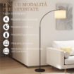 LAMPADA DA TERRA LED REGOLABILE CON TELECOMANDO, 11 TEMPERATURE E 11 LUMINOSITÓ, TIMER 1H, GIREVOLE, NERO