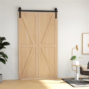 KIT PER PORTA SCORREVOLE PIEGHEVOLE IN ACCIAIO AL CARBONIO NERO 122X0.5X4 CM