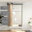 KIT PER PORTA SCORREVOLE PIEGHEVOLE IN ACCIAIO AL CARBONIO NERO 122X0.5X4 CM