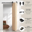 KIT PER PORTA SCORREVOLE PIEGHEVOLE IN ACCIAIO AL CARBONIO NERO 122X0.5X4 CM