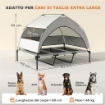 LETTINO PER CANI CON COPERTURA A 3 LATI RIMOVIBILE, IN POLIESTERE E ACCIAIO, 122X92X94 CM, GRIGIO CHIARO E NERO
