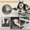LETTINO PER CANI CON COPERTURA A 3 LATI RIMOVIBILE, IN POLIESTERE E ACCIAIO, 122X92X94 CM, GRIGIO CHIARO E NERO