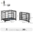 KENNEL PER CANI PIEGHEVOLE A DOPPIA PORTA CON BLOCCO, 4 RUOTE CON FRENO E FONDO RIMOVIBILE, 94X58X69.5 CM, GRIGIO