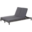 LETTINO PRENDISOLE A 2 POSTI E RATTAN CON MATERASSINO 195 X 120 X 28 CM GRIGIO