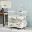 GABBIA PER CRICETI A 2 LIVELLI E 3 PORTE CON RUOTA E TUBI, IN ACCIAIO, PS E PP, 44.5X28X44 CM, CREMA E BIANCO