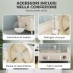 GABBIA PER CRICETI A 2 LIVELLI E 3 PORTE CON RUOTA E TUBI, IN ACCIAIO, PS E PP, 44.5X28X44 CM, CREMA E BIANCO