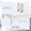 MOBILE SOTTO LAVABO BAGNO CON 2 ANTE E RIPIANO REGOLABILE, 60X33X60CM, LEGNO E BIANCO