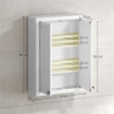 MOBILE DA BAGNO A PARETE IN LEGNO CON 2 RIPIANI REGOLABILI SU 3 LIVELLI, 61X20X84 CM, BIANCO