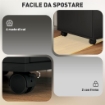 MOBILETTO DA UFFICIO IN LEGNO CON RIPIANO APERTO, CASSETTO CON SERRATURA E ARMADIETTO, 40X35X60 CM, NERO