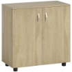 MOBILE UFFICIO PORTADOCUMENTI MULTIUSO CON SERRATURA, 2 ANTE E MENSOLA INTERNA, 80X40X80 CM, ROVERE