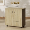 MOBILE UFFICIO PORTADOCUMENTI MULTIUSO CON SERRATURA, 2 ANTE E MENSOLA INTERNA, 80X40X80 CM, ROVERE