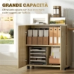 MOBILE UFFICIO PORTADOCUMENTI MULTIUSO CON SERRATURA, 2 ANTE E MENSOLA INTERNA, 80X40X80 CM, ROVERE