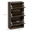 MOBILE SCARPIERA A 3 LIVELLI CON RIPIANI REGOLABILI PER 18 PAIA MAX, IN TRUCIOLATO, 63X24X114 CM