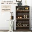 MOBILE SCARPIERA A 3 LIVELLI CON RIPIANI REGOLABILI PER 18 PAIA MAX, IN TRUCIOLATO, 63X24X114 CM