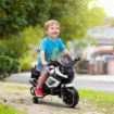 MOTO ELETTRICA PER BAMBINI DA 6V CON ROTELLE RIMOVIBILI, FARI E MUSICHE, ETÀ 18-36 MESI, BIANCO