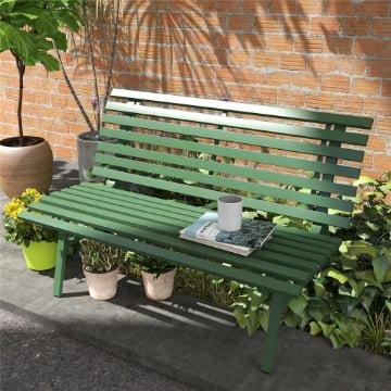 PANCHINA DA ESTERNO IN ALLUMINIO A 2 POSTI A DOGHE, 123X67X79CM, VERDE