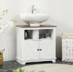 MOBILE BAGNO SOTTO LAVABO CON ARMADIETTO A 2 ANTE E RIPIANO APERTO, IN TRUCIOLATO, 60X30X60 CM