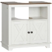 MOBILE BAGNO SOTTO LAVABO CON ARMADIETTO A 2 ANTE E RIPIANO APERTO, IN TRUCIOLATO, 60X30X60 CM