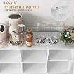 MOBILE BUFFET CON 4 RIPIANI APERTI E ARMADIETTO, IN TRUCIOLATO E ACCIAIO, 120X37X81.5 CM, BIANCO