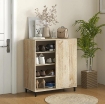MOBILE SCARPIERA A 4 LIVELLI IN TRUCIOLATO E ACCIAIO CON RIPIANI REGOLABILI, MAX 12 PAIA 80X40X93 CM