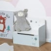 PANCA CONTENITORE CON SCHIENALE IN LEGNO PER BAMBINI DA 3-6 ANNI 60X30X50 CM AZZURRO