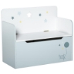 PANCA CONTENITORE CON SCHIENALE IN LEGNO PER BAMBINI DA 3-6 ANNI 60X30X50 CM AZZURRO