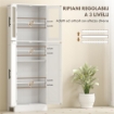 MOBILE BAGNO ALTO CON RIPIANI REGOLABILI, ANTE IN VETRO E LEGNO, 60X30X170 CM, BIANCO