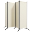PARAVENTO DA ESTERNO E INTERNO A 4 PANNELLI PIEGHEVOLE 221X50X172 CM CREMA