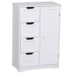 MOBILETTO DA BAGNO CON ANTA E CASSETTI 56 X 30 X 83 CM BIANCO
