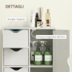 MOBILE BAGNO CON 4 CASSETTI, ARMADIETTO A 2 LIVELLI E MANIGLIE RITAGLIATE, IN LEGNO, 54X29X83 CM, BIANCO