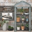 MINI SERRA DA GIARDINO CON COPERTURA IN PE, 3 RIPIANI E PORTA AVVOLGIBILE, 59X39X127 CM, TRASPARENTE