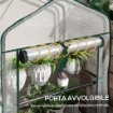 MINI SERRA DA GIARDINO CON COPERTURA IN PE, 3 RIPIANI E PORTA AVVOLGIBILE, 59X39X127 CM, TRASPARENTE