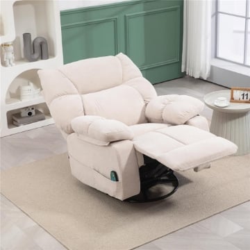 POLTRONA RECLINABILE CON POGGIAPIEDI, MASSAGGIO E RISCALDAMENTO CON 5 PROGRAMMI E 8 PUNTI VIBRANTI, BEIGE