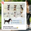 PASSEGGINO PER CANI PIEGHEVOLE CON PORTABICCHIERI E CESTINO, IN ACCIAIO E POLIESTERE, 75X45X97 CM, GRIGIO CARBONE
