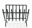 BRUCIALEGNA A CULLA IN FERRO BATTUTO CON 7 BARRE 40 X 24 X H34 CM COLORE NERO