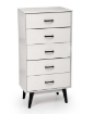 ARES CASSETTIERA IN LEGNO TRUCIOLARE CON 5 CASSETTI 60 X 40 XH118CM BIANCO