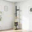 ALBERO PER GATTI A SOFFITTO ALTO 220-240 CM CON AMACA, CASETTA, PIATTAFORME A FIORE E PALI IN SISAL, GRIGIO