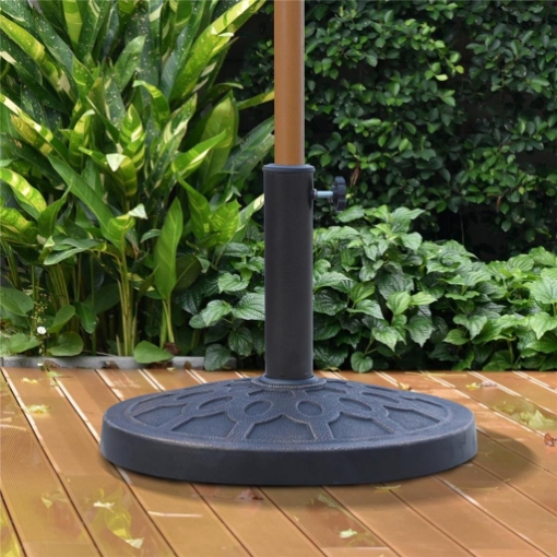 BASE PER OMBRELLONE ROTONDO PER PALI DA 38 E 48 MM IN RESINA E ACCIAIO Ø45 CM BRONZO