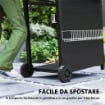 BARBECUE A GAS CON BRUCIATORI INDIPENDENTI COPERCHIO CON TERMOMETRO E TAVOLINO LATERALE NERO 98X57X123 CM